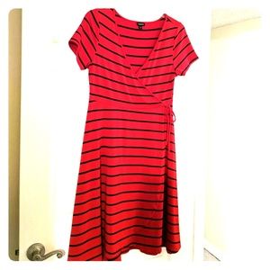 Torrid Striped Faux Wrap Dress